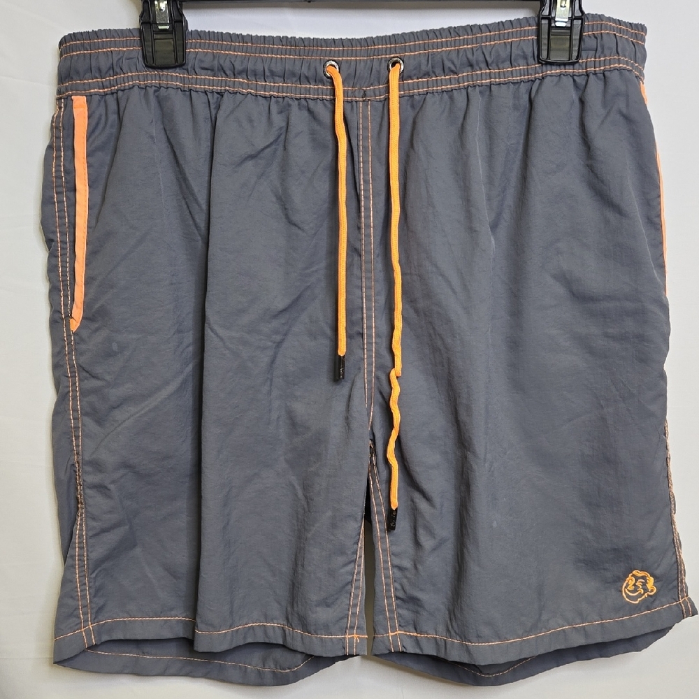 Mr. Swim Swim Trunks, Swimwear Beach Surfing Vacation, Gray‎ Orange, Medium